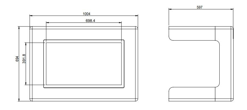 Plan coté de la table tactile Kiddyz